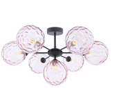 Mix and Match 7 Light Semi Flush Matt Black Dar Lighting Pink